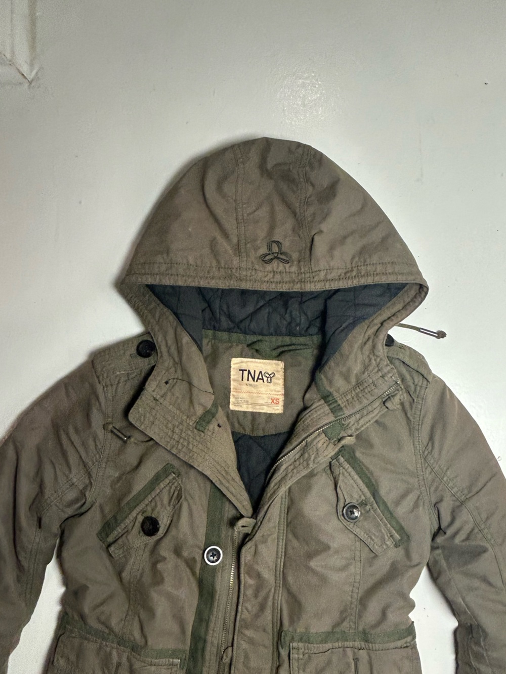 Women’s TNA Olive Green Hooded Field Jacket